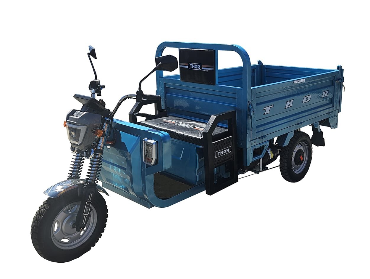 Triciclu electric 1200W Thor Magnum3 fara permis 60V45Ah 25km/h cu basculare hidraulica TRANSPORT GRATUIT