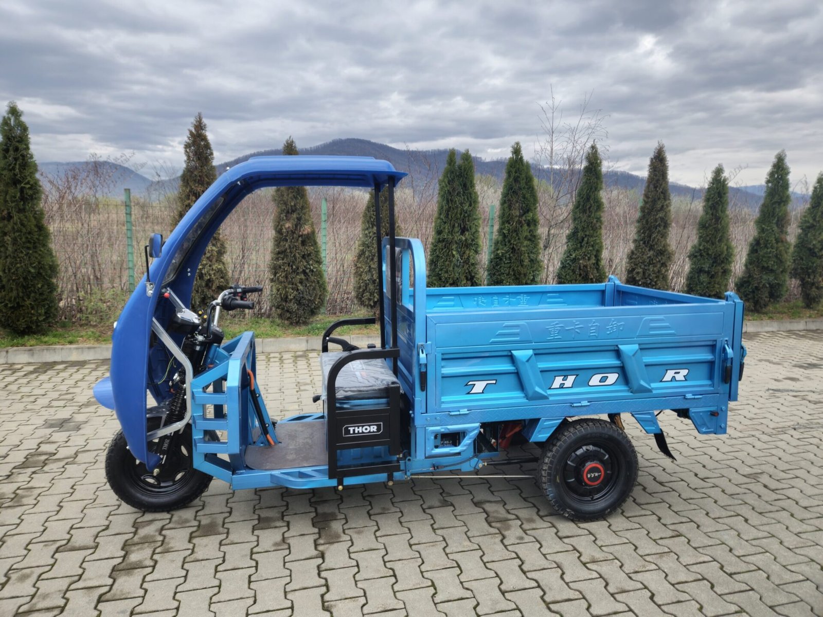Triciclu electric 1200W Thor Magnum Plus fara permis 60V45Ah 25km/h cu basculare hidraulica TRANSPORT GRATUIT - imagine 4
