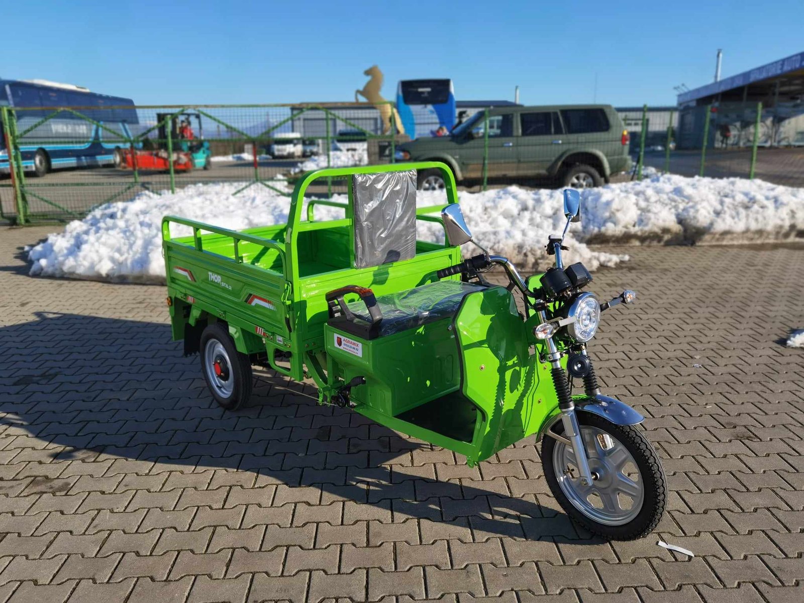 Triciclu electric 1200W Thor STAR verde fara permis 60V45Ah 25km/h cu CIV inclus TRANSPORT GRATUIT - imagine 11