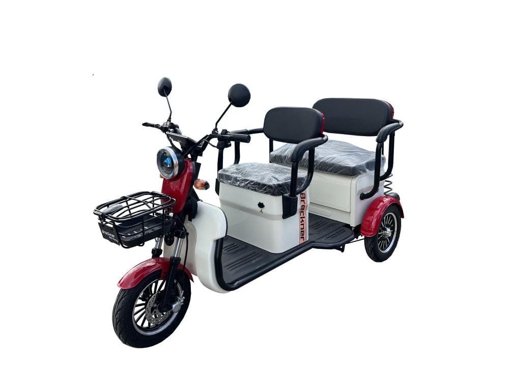 Triciclu electric 1000W Breckner TRAVEL rosu-alb fara permis 60V20Ah 25km/h TRANSPORT GRATUIT