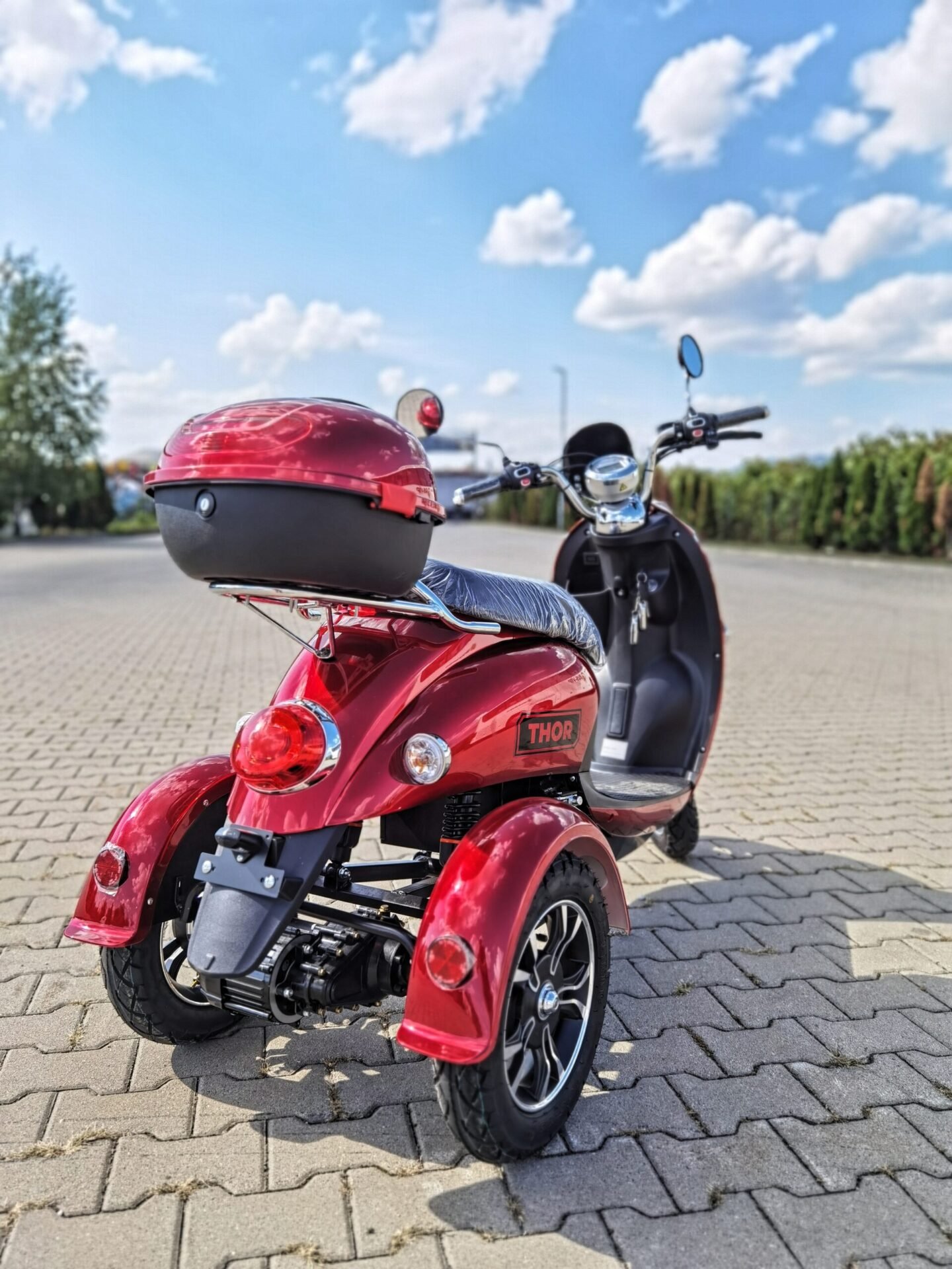 Triciclu electric 800W Thor Spyder rosu fara permis 60V20Ah 25km/h TRANSPORT GRATUIT - imagine 6