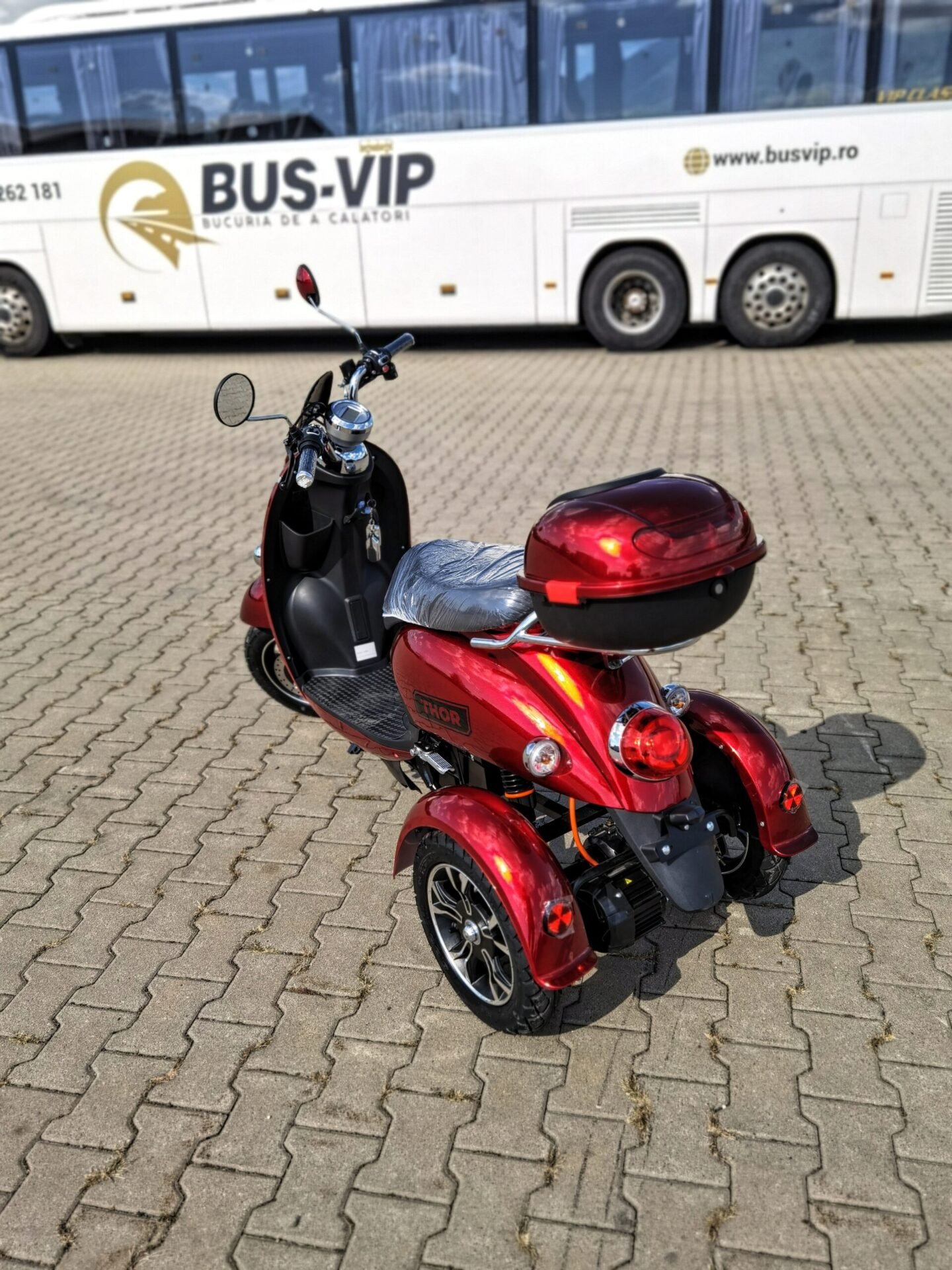 Triciclu electric 800W Thor Spyder rosu fara permis 60V20Ah 25km/h TRANSPORT GRATUIT - imagine 7