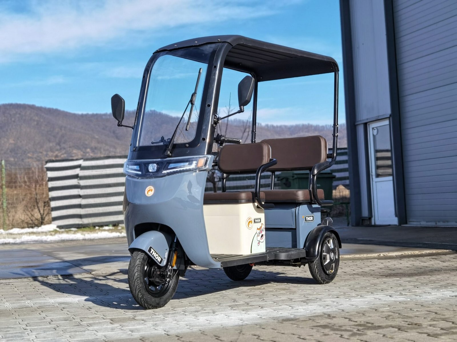Triciclu electric 1000W Thor CHALLENGER gri fara permis 60V20Ah 25km/h TRANSPORT GRATUIT - imagine 3