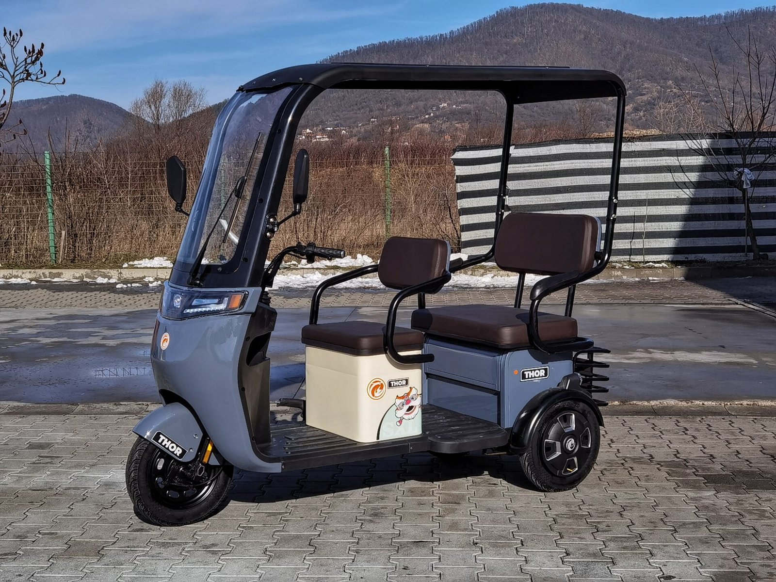 Triciclu electric 1000W Thor CHALLENGER gri fara permis 60V20Ah 25km/h TRANSPORT GRATUIT - imagine 9