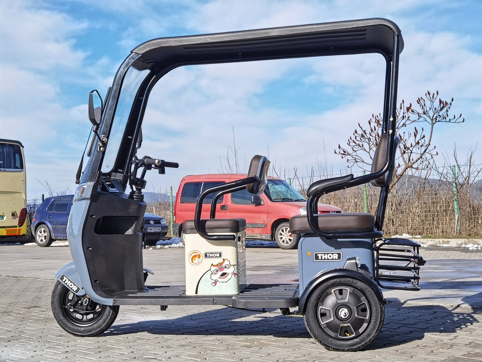 Triciclu electric 1000W Thor CHALLENGER gri fara permis 60V20Ah 25km/h TRANSPORT GRATUIT - imagine 10