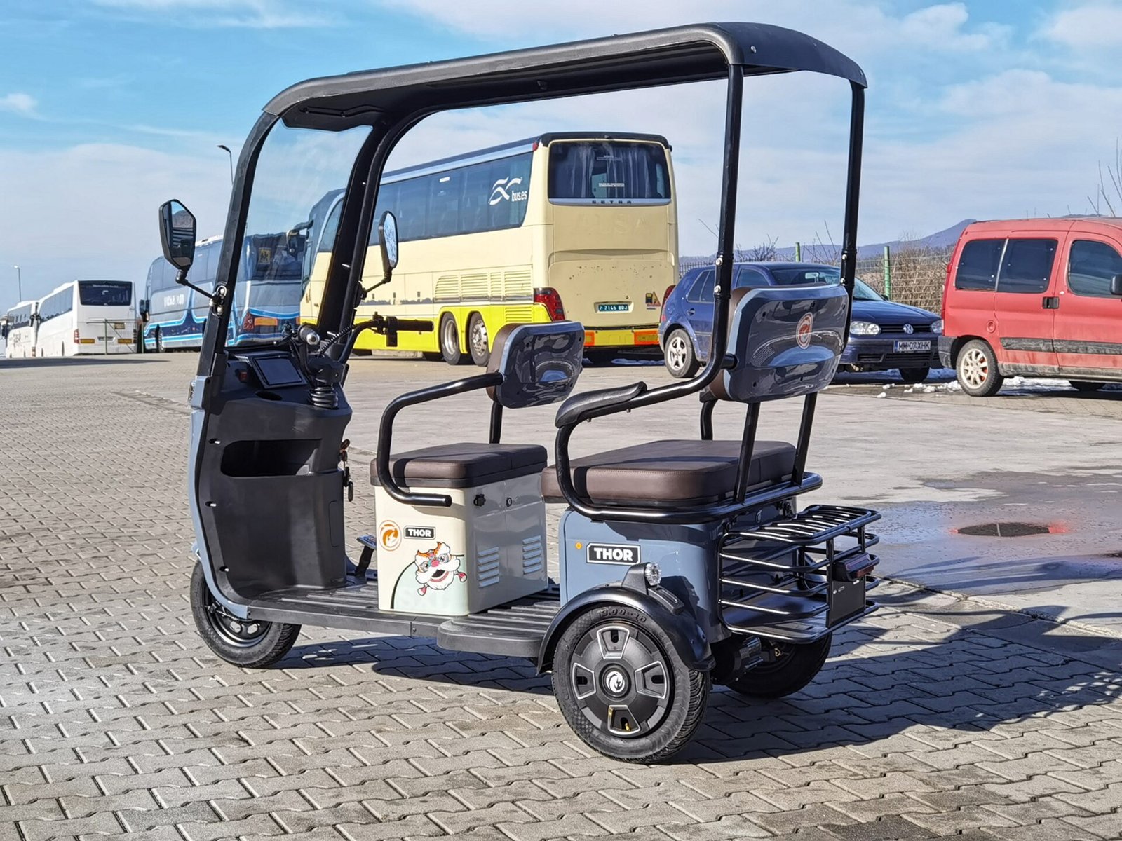 Triciclu electric 1000W Thor CHALLENGER gri fara permis 60V20Ah 25km/h TRANSPORT GRATUIT - imagine 11