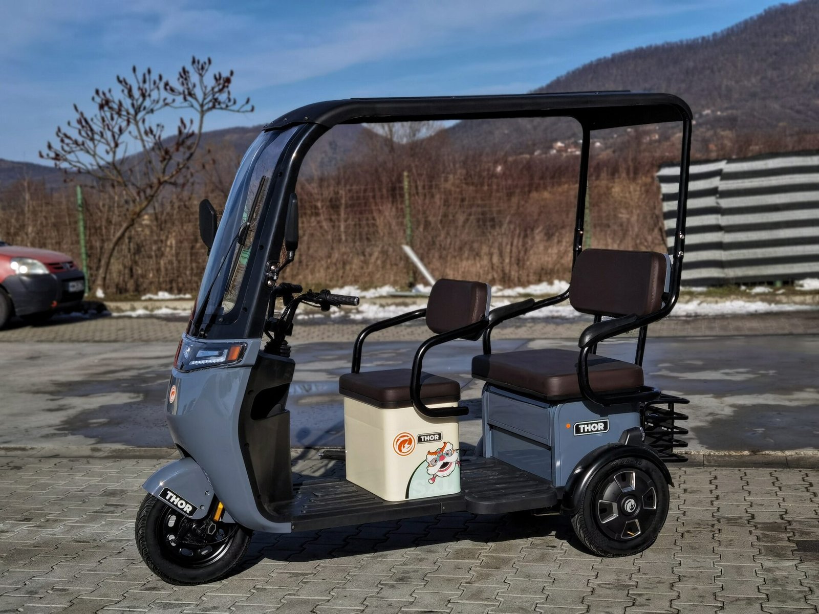 Triciclu electric 1000W Thor CHALLENGER gri fara permis 60V20Ah 25km/h TRANSPORT GRATUIT - imagine 12