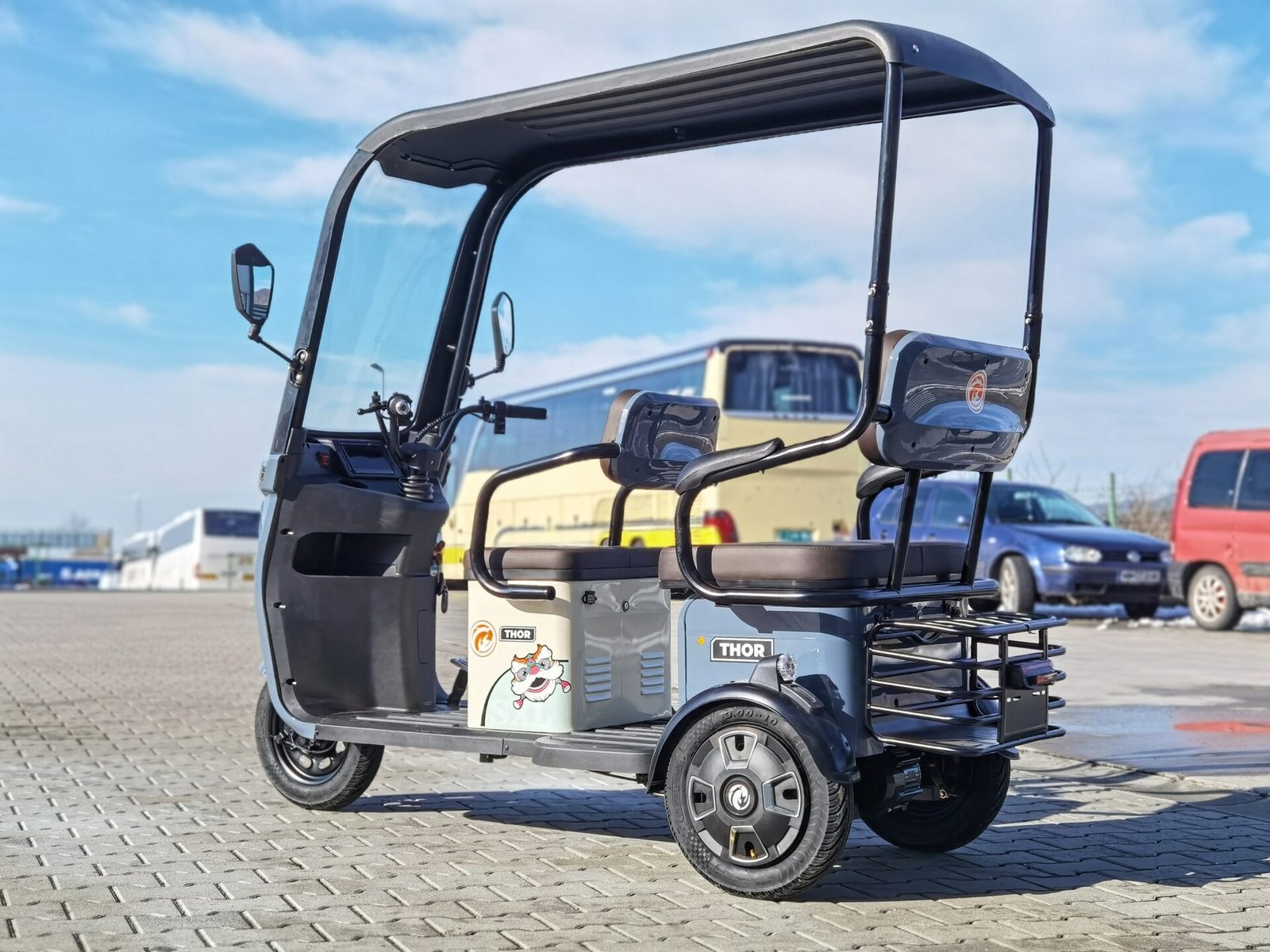 Triciclu electric 1000W Thor CHALLENGER gri fara permis 60V20Ah 25km/h TRANSPORT GRATUIT - imagine 13