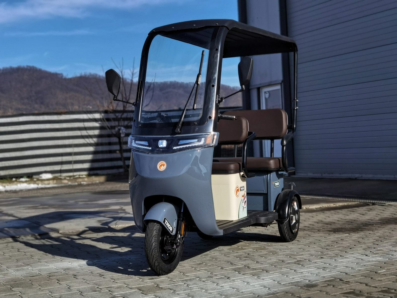 Triciclu electric 1000W Thor CHALLENGER gri fara permis 60V20Ah 25km/h TRANSPORT GRATUIT - imagine 15