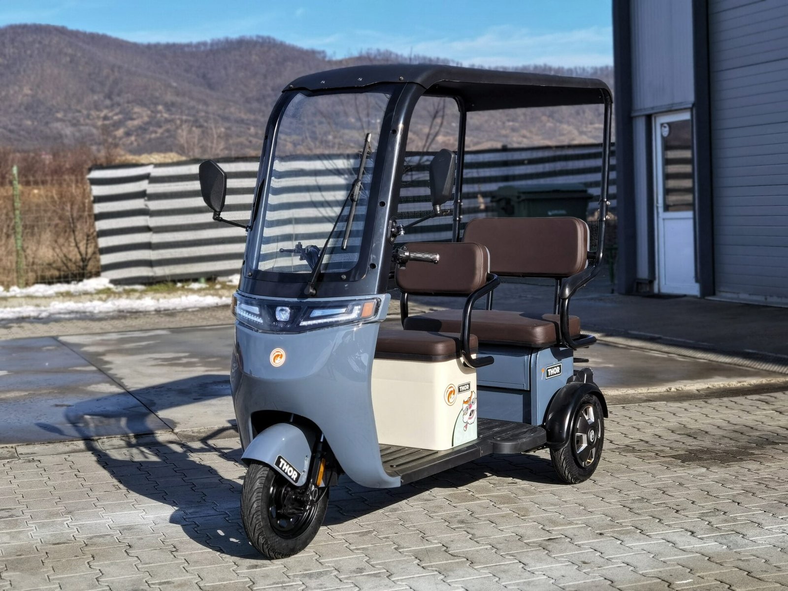 Triciclu electric 1000W Thor CHALLENGER gri fara permis 60V20Ah 25km/h TRANSPORT GRATUIT - imagine 16