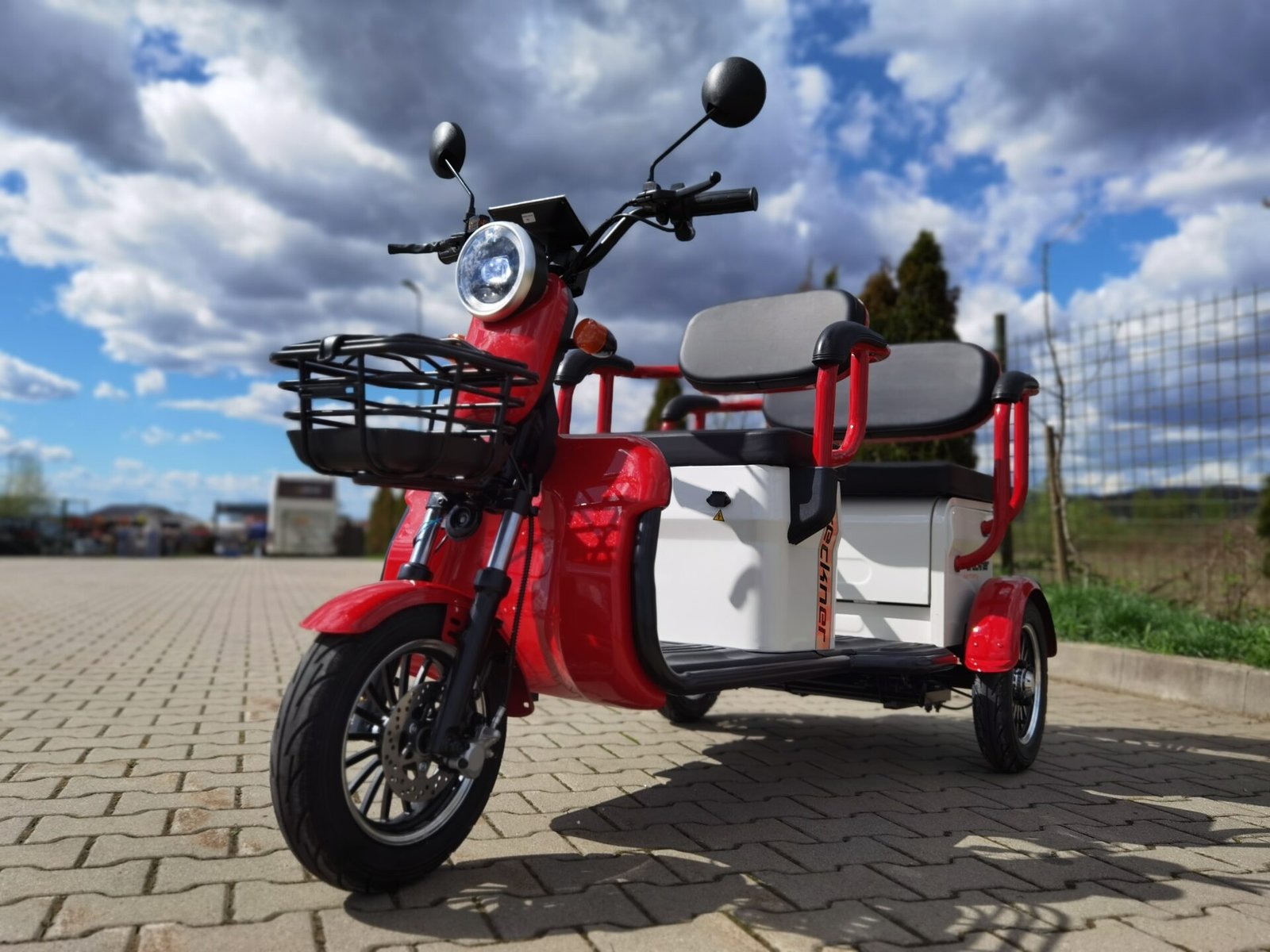Triciclu electric 1000W Breckner TRAVEL rosu fara permis 60V20Ah 25km/h TRANSPORT GRATUIT - imagine 12