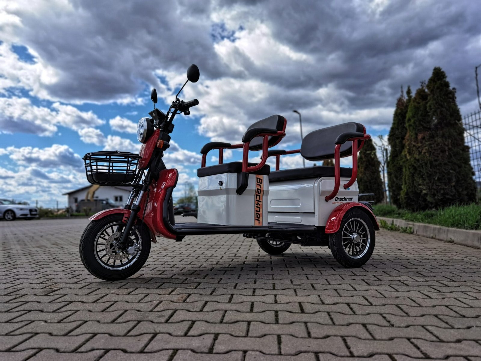 Triciclu electric 1000W Breckner TRAVEL rosu fara permis 60V20Ah 25km/h TRANSPORT GRATUIT - imagine 13