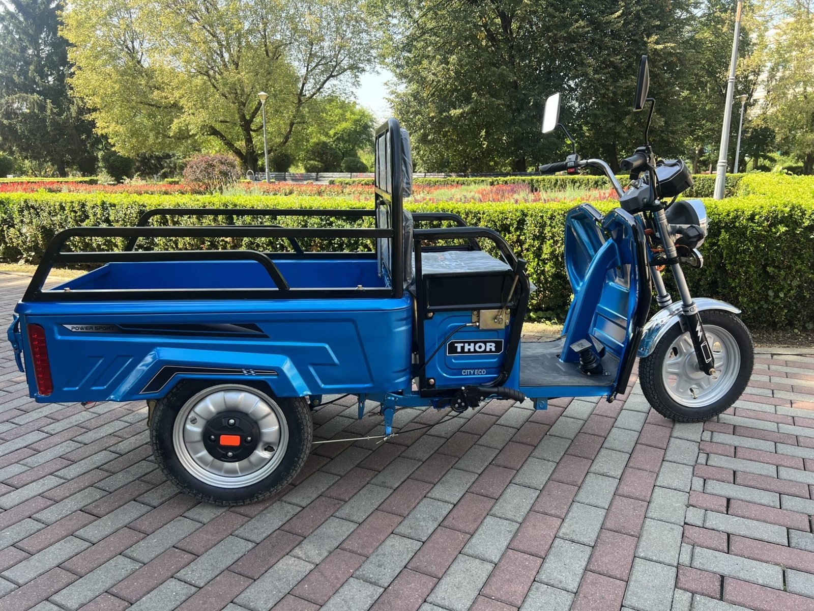Triciclu electric 650W Thor CITY ECO blue sky fara permis 48V20Ah 25km/h TRANSPORT GRATUIT - imagine 3