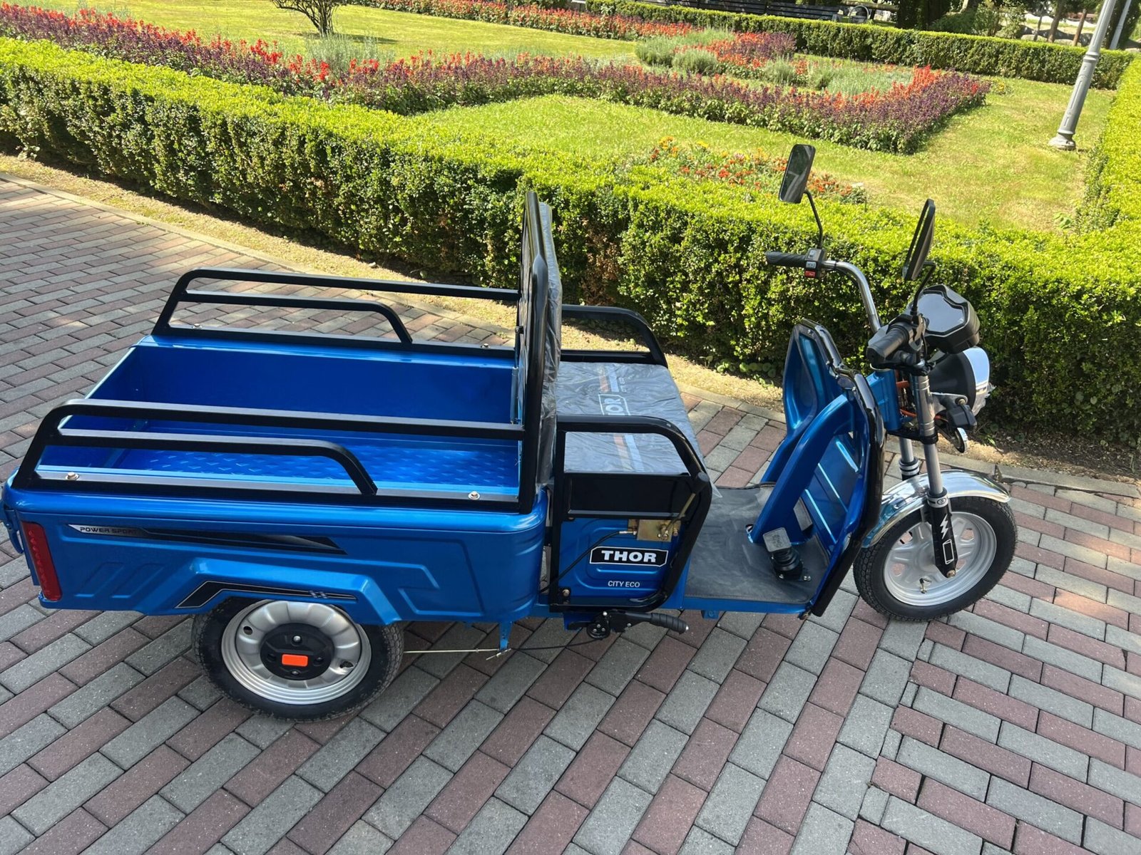 Triciclu electric 650W Thor CITY ECO blue sky fara permis 48V20Ah 25km/h TRANSPORT GRATUIT - imagine 4