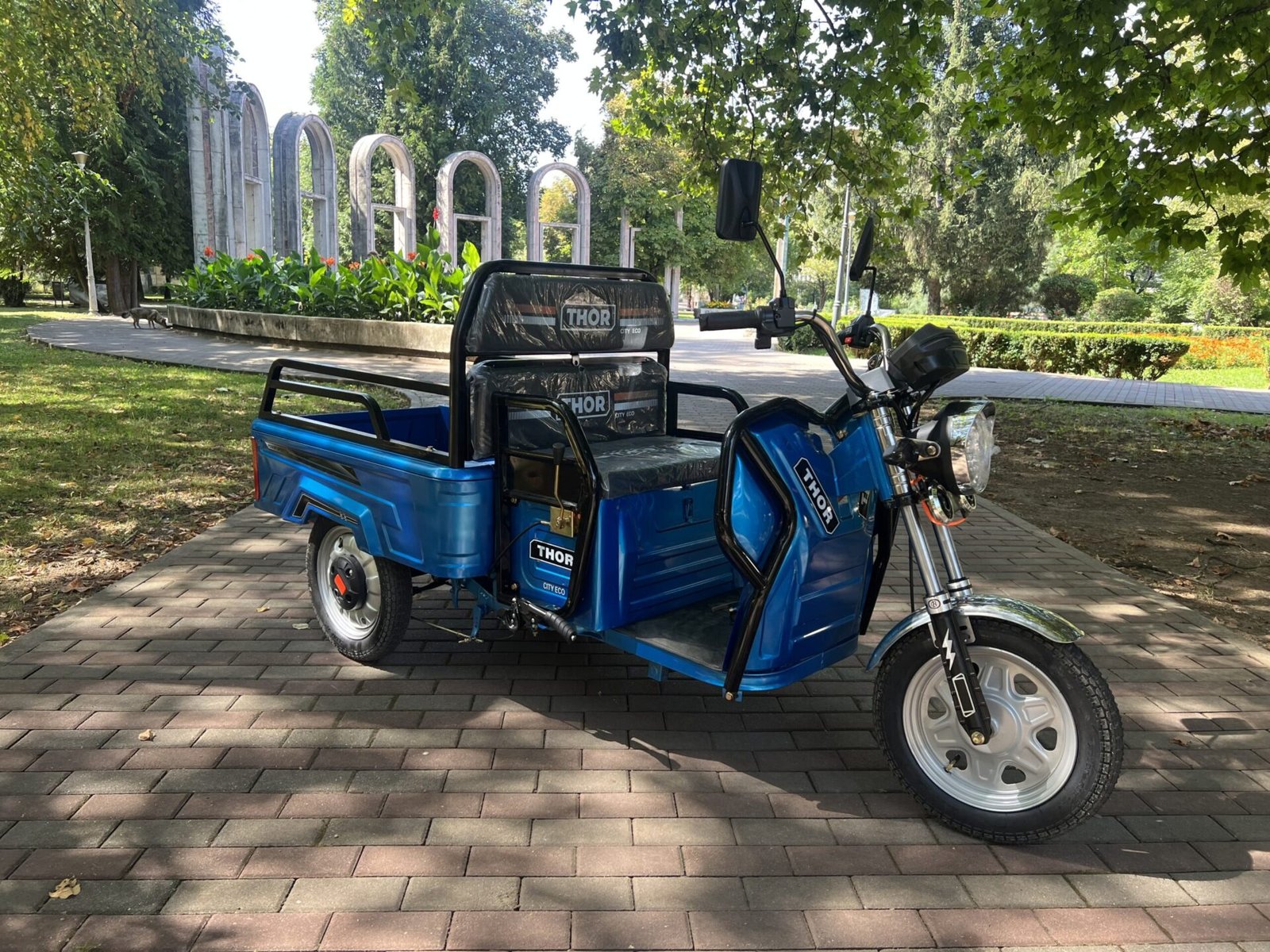 Triciclu electric 650W Thor CITY ECO blue sky fara permis 48V20Ah 25km/h TRANSPORT GRATUIT - imagine 6