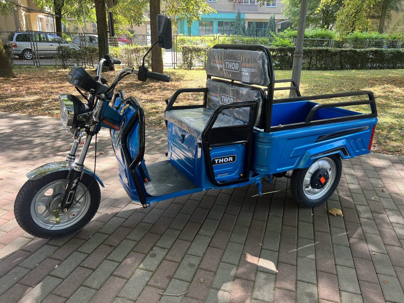 Triciclu electric 650W Thor CITY ECO blue sky fara permis 48V20Ah 25km/h TRANSPORT GRATUIT - imagine 7