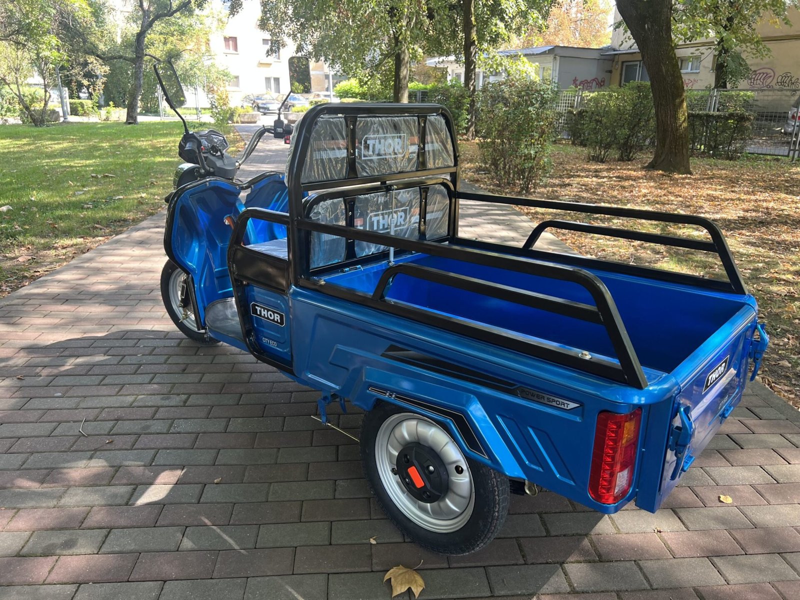 Triciclu electric 650W Thor CITY ECO blue sky fara permis 48V20Ah 25km/h TRANSPORT GRATUIT - imagine 8