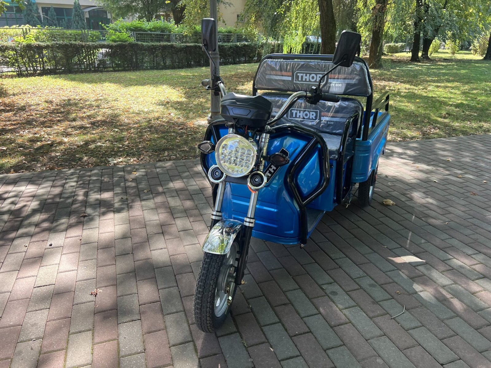 Triciclu electric 650W Thor CITY ECO blue sky fara permis 48V20Ah 25km/h TRANSPORT GRATUIT - imagine 12