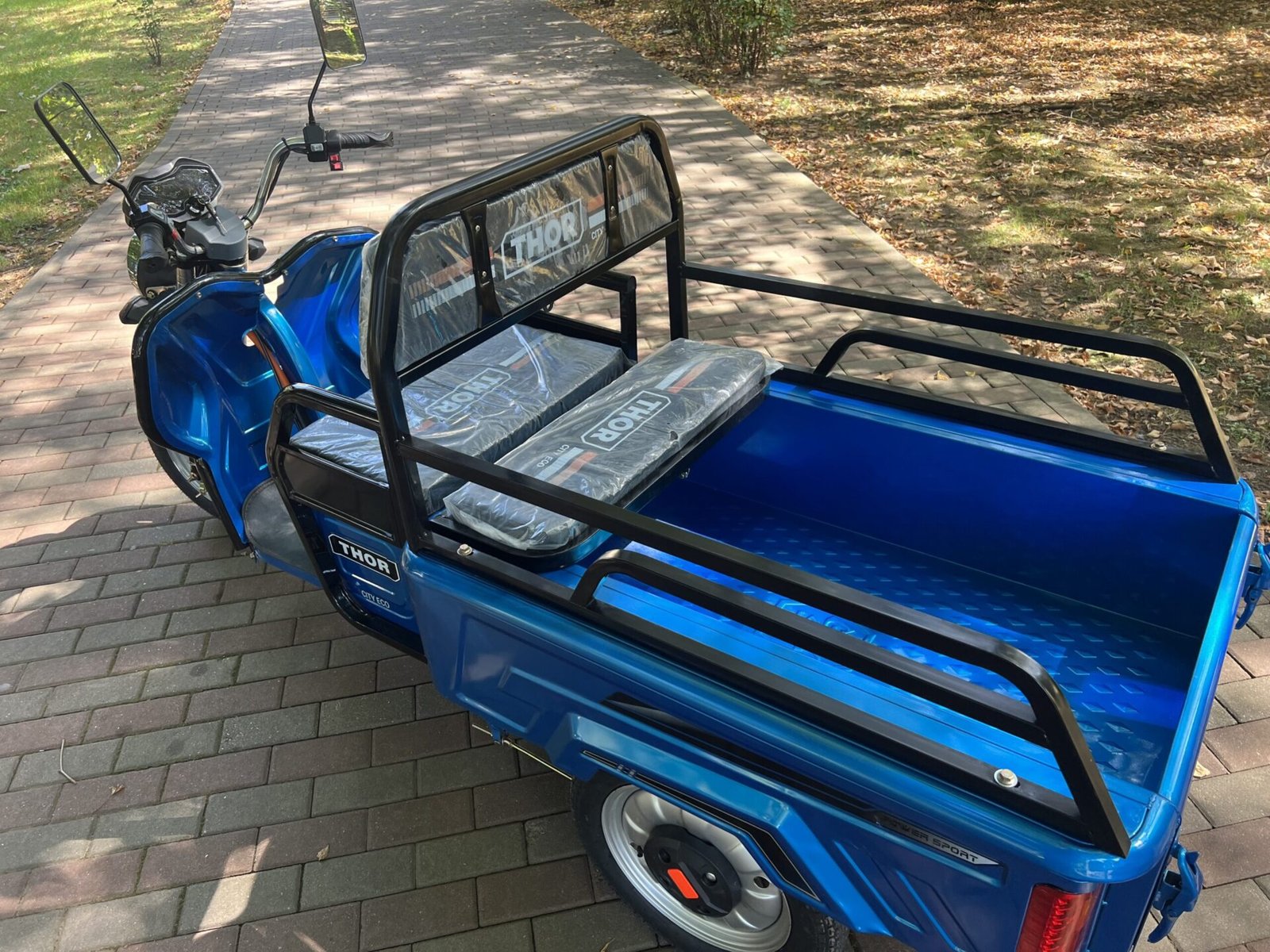 Triciclu electric 650W Thor CITY ECO blue sky fara permis 48V20Ah 25km/h TRANSPORT GRATUIT - imagine 14