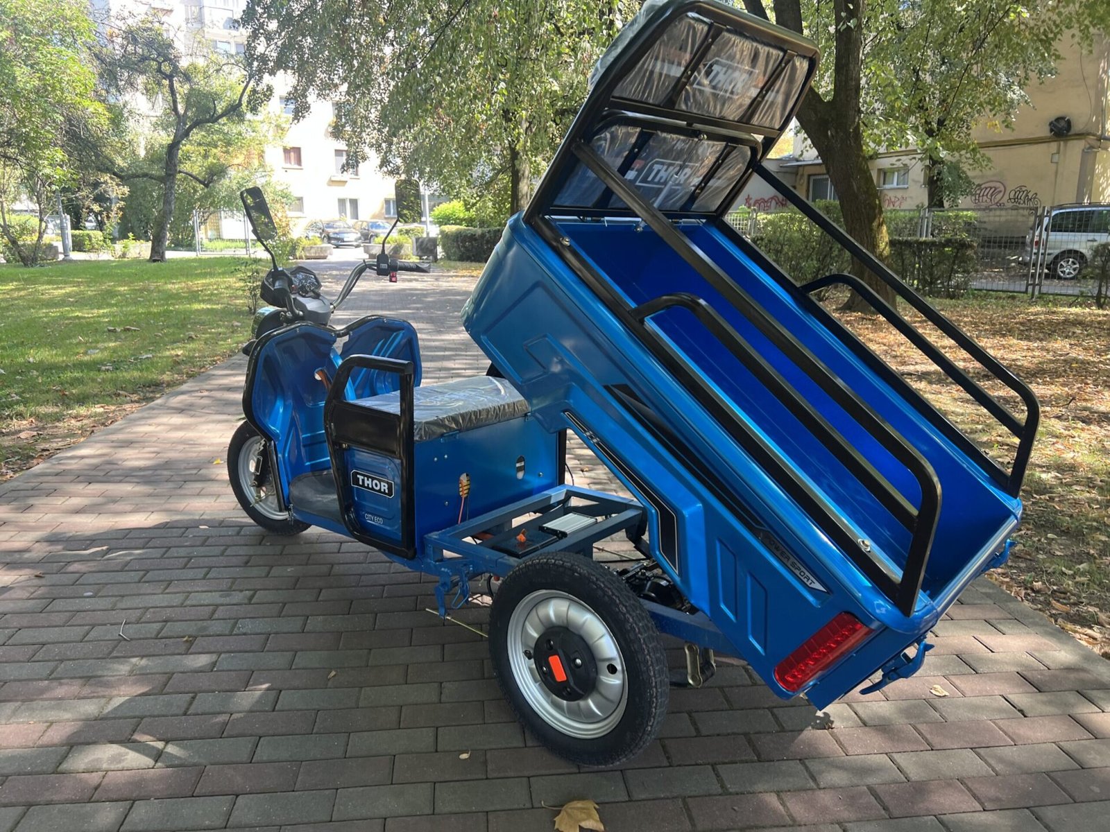 Triciclu electric 650W Thor CITY ECO blue sky fara permis 48V20Ah 25km/h TRANSPORT GRATUIT - imagine 16