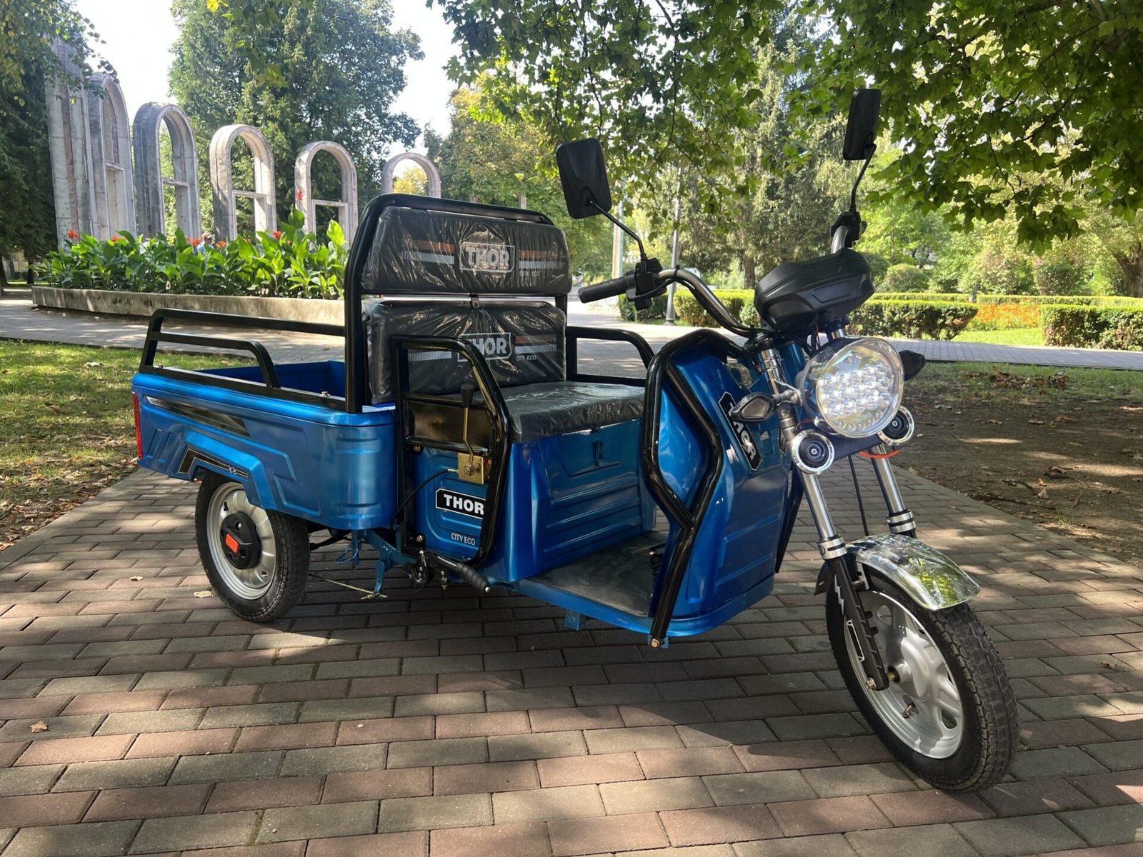 Triciclu electric 650W Thor CITY ECO blue sky fara permis 48V20Ah 25km/h TRANSPORT GRATUIT - imagine 18