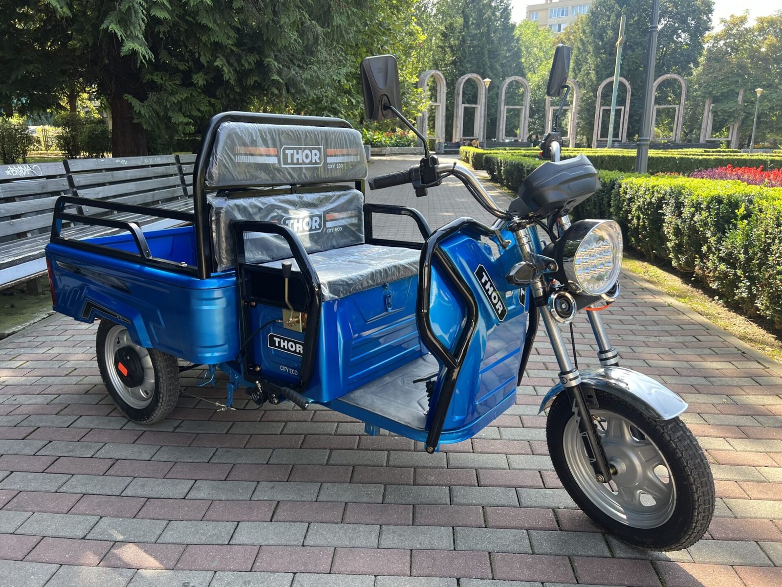 Triciclu electric 650W Thor CITY ECO blue sky fara permis 48V20Ah 25km/h TRANSPORT GRATUIT - imagine 22