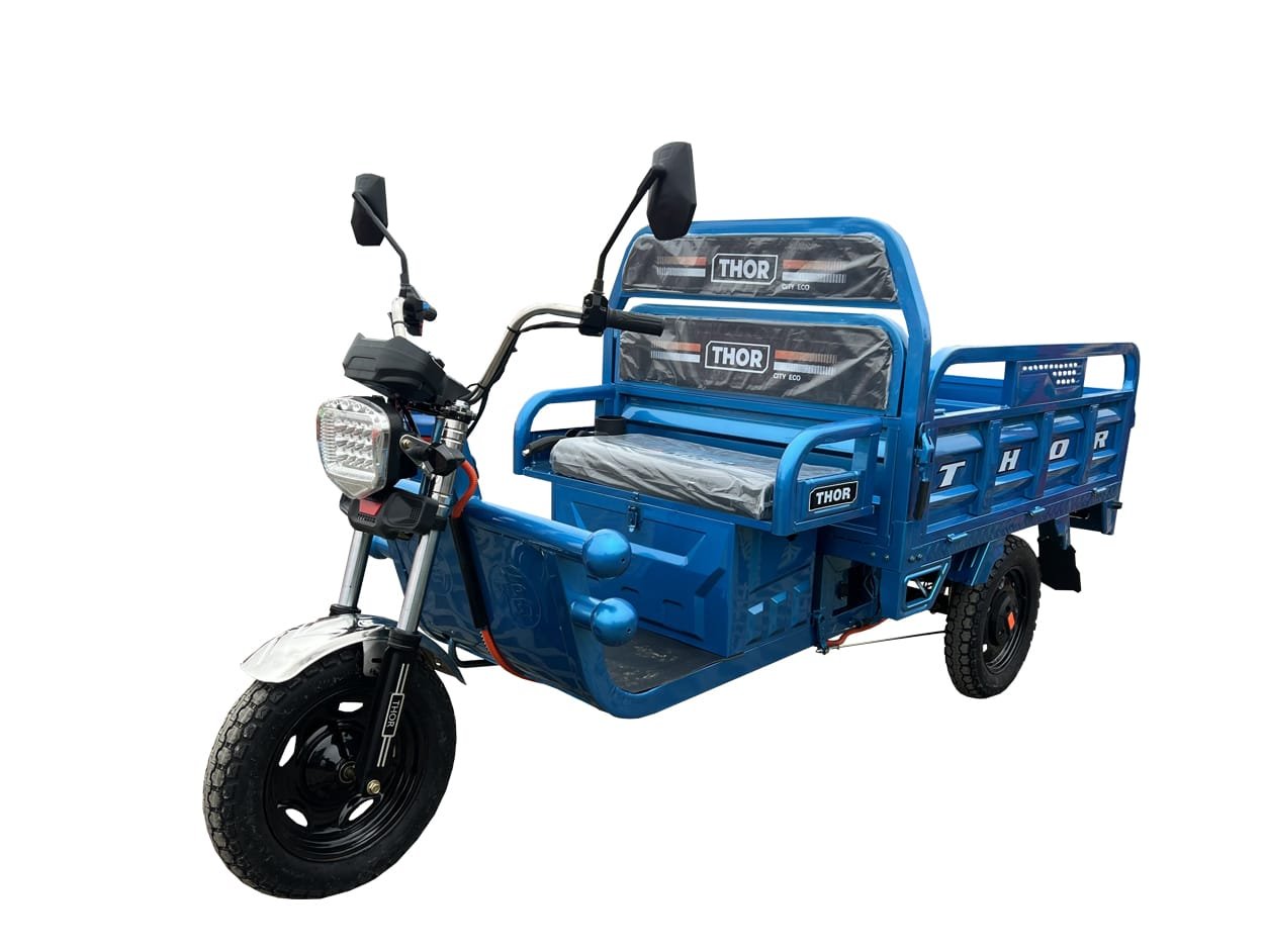 Triciclu electric 1000W Thor CITY ECO2 albastru fara permis 60V20Ah 25km/h TRANSPORT GRATUIT