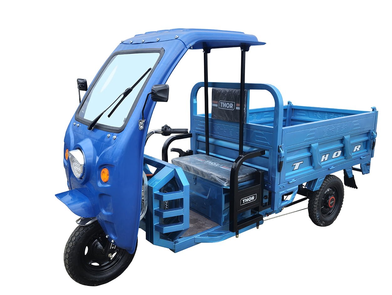 Triciclu electric 1200W Thor Magnum Plus fara permis 60V45Ah 25km/h cu basculare hidraulica TRANSPORT GRATUIT