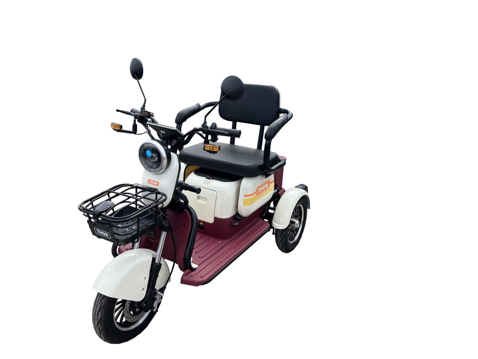 Triciclu electric 1000W Thor SXL PRO rosu-alb fara permis 60V20Ah 25km/h TRANSPORT GRATUIT