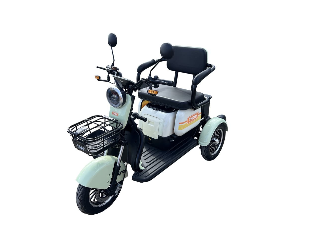 Triciclu electric 1000W Thor SXL PRO verde fara permis 60V20Ah 25km/h TRANSPORT GRATUIT