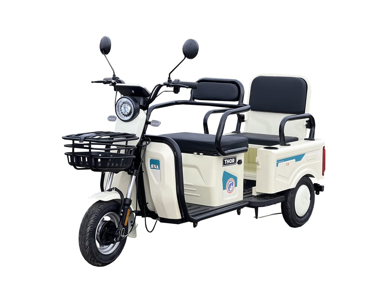Triciclu electric 600W Thor SX LONG alb fara permis 48V20Ah 25km/h TRANSPORT GRATUIT