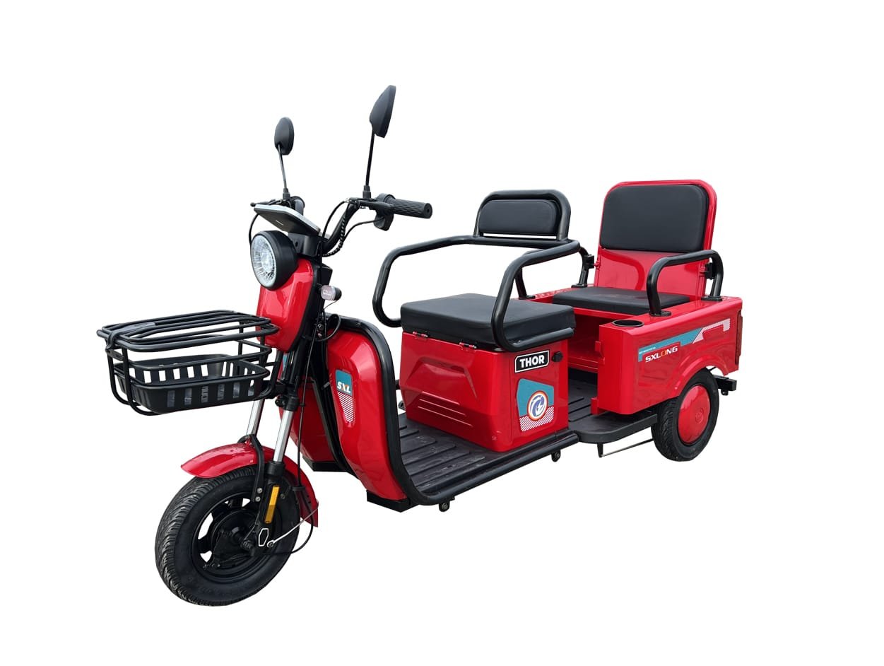 Triciclu electric 600W Thor SX LONG rosu fara permis 48V20Ah 25km/h TRANSPORT GRATUIT