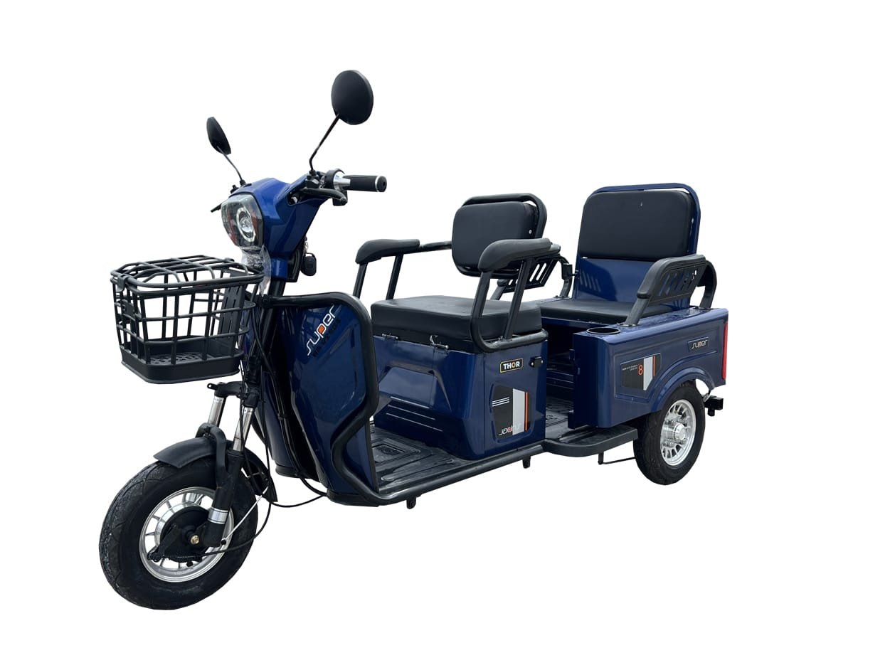 Triciclu electric 600W Thor SX LONG2 albastru fara permis 48V20Ah 25km/h TRANSPORT GRATUIT