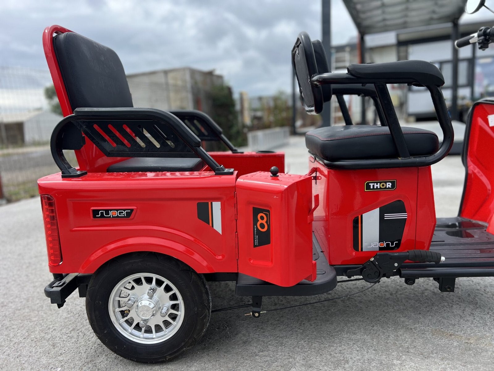 Triciclu electric 600W Thor SX LONG2 rosu fara permis 48V20Ah 25km/h TRANSPORT GRATUIT - imagine 3