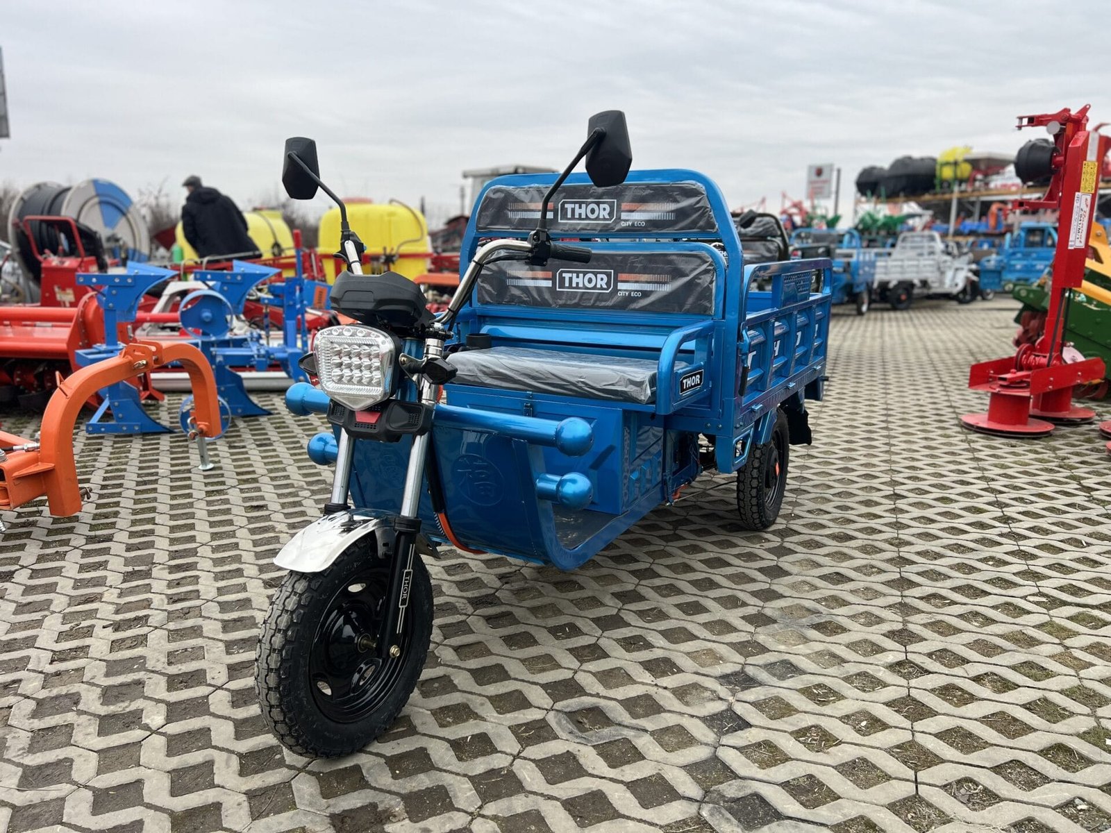 Triciclu electric 1000W Thor CITY ECO2 albastru fara permis 60V20Ah 25km/h TRANSPORT GRATUIT - imagine 3
