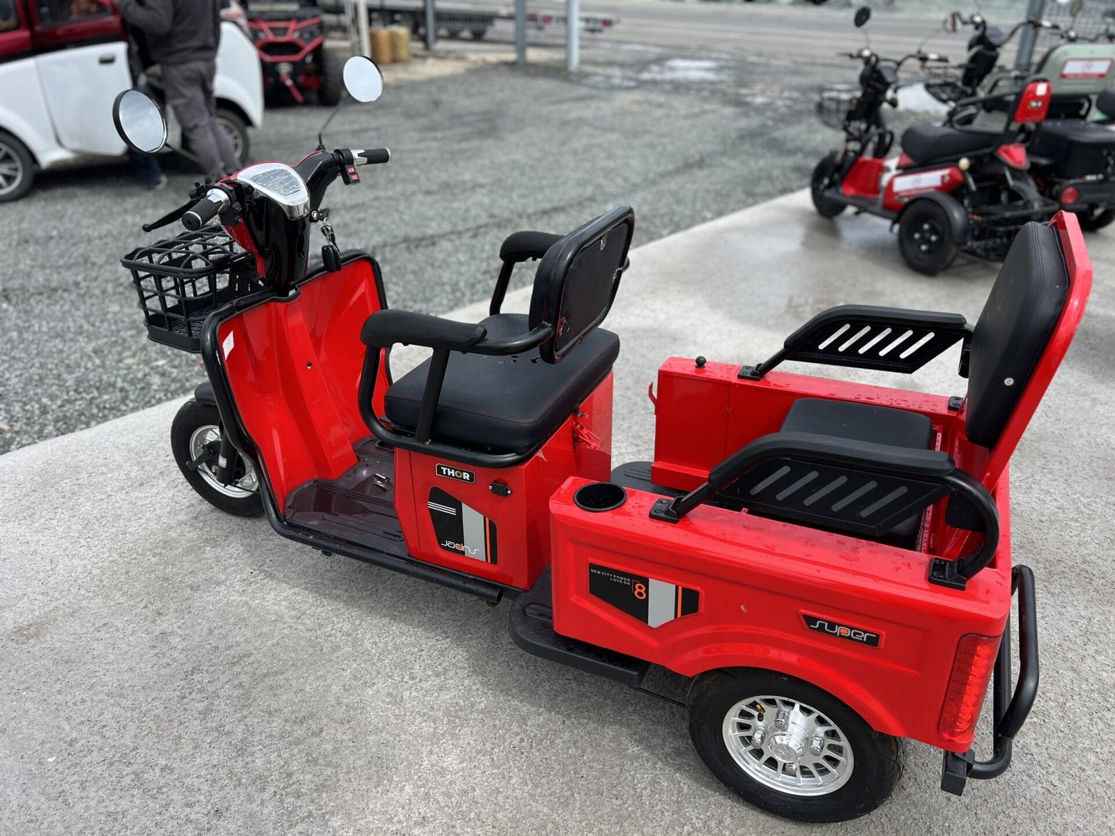 Triciclu electric 600W Thor SX LONG2 rosu fara permis 48V20Ah 25km/h TRANSPORT GRATUIT - imagine 5