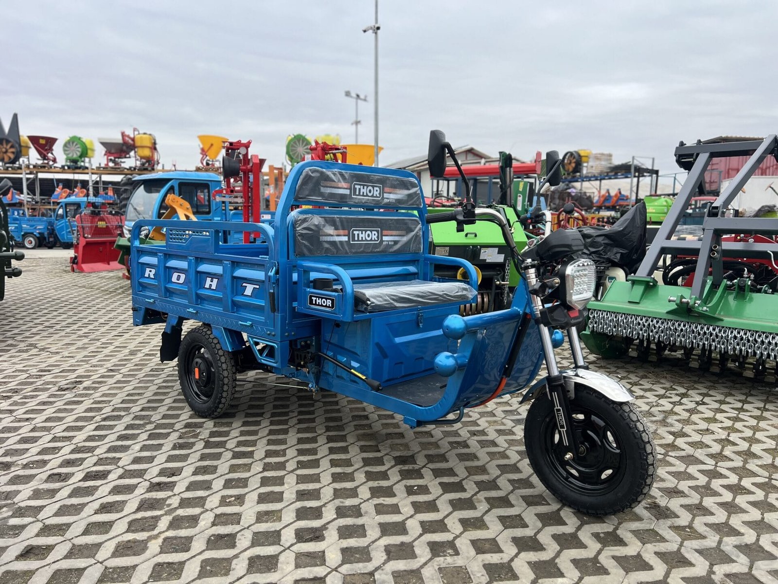 Triciclu electric 1000W Thor CITY ECO2 albastru fara permis 60V20Ah 25km/h TRANSPORT GRATUIT - imagine 4