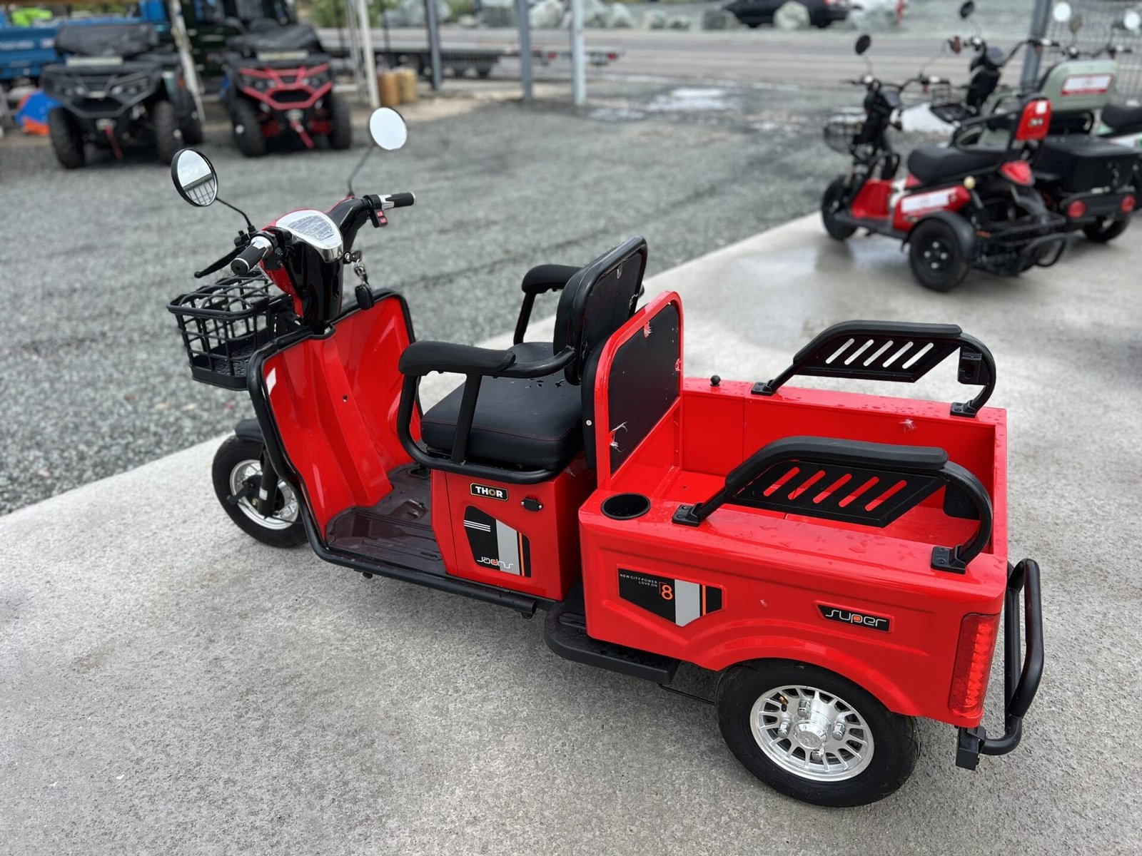 Triciclu electric 600W Thor SX LONG2 rosu fara permis 48V20Ah 25km/h TRANSPORT GRATUIT - imagine 6