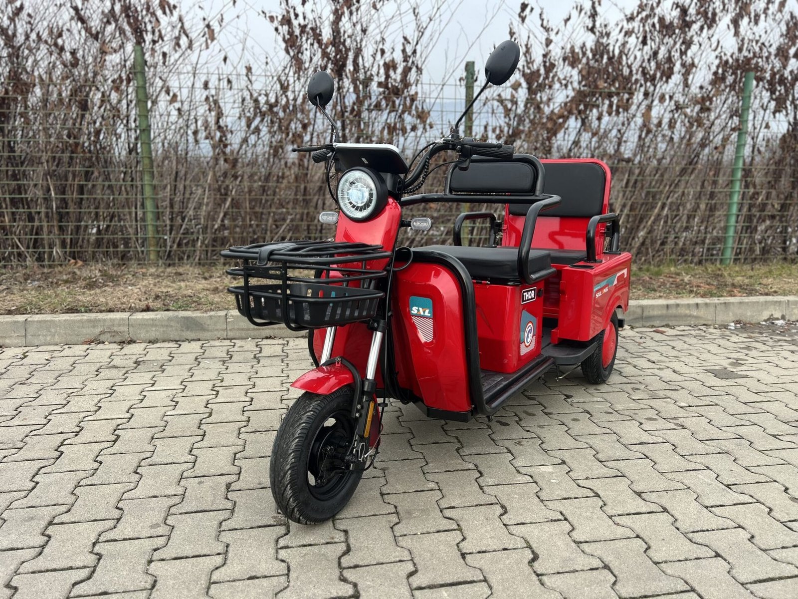 Triciclu electric 600W Thor SX LONG rosu fara permis 48V20Ah 25km/h TRANSPORT GRATUIT - imagine 6