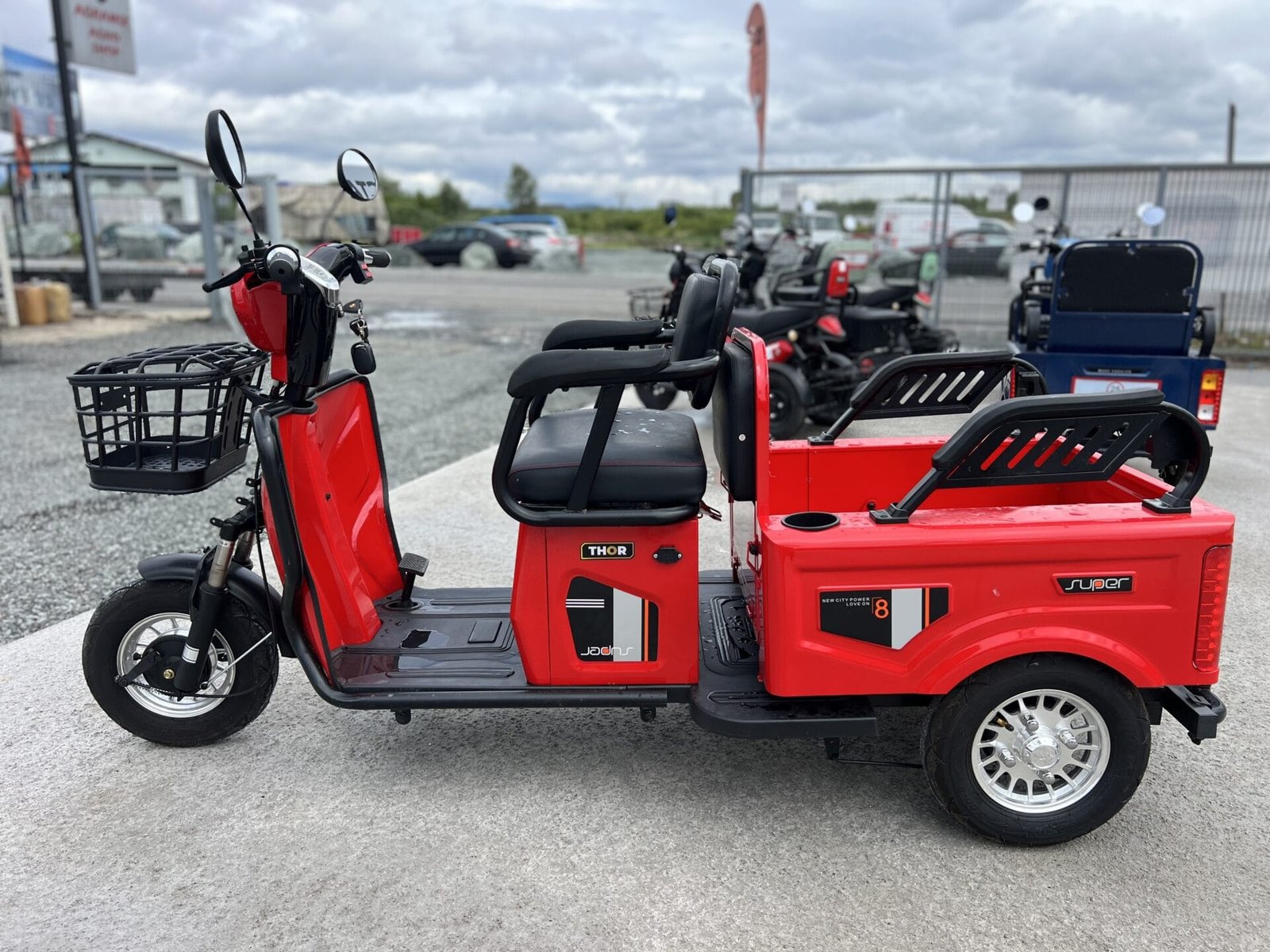 Triciclu electric 600W Thor SX LONG2 rosu fara permis 48V20Ah 25km/h TRANSPORT GRATUIT - imagine 7