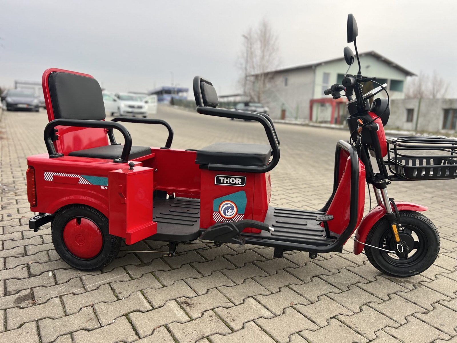 Triciclu electric 600W Thor SX LONG rosu fara permis 48V20Ah 25km/h TRANSPORT GRATUIT - imagine 8