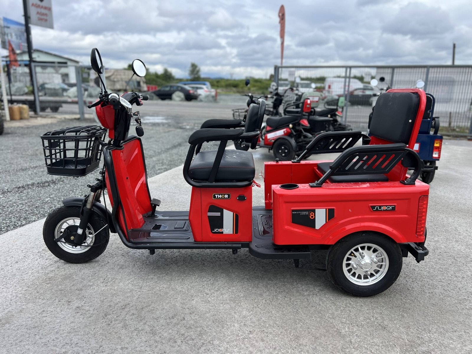 Triciclu electric 600W Thor SX LONG2 rosu fara permis 48V20Ah 25km/h TRANSPORT GRATUIT - imagine 9