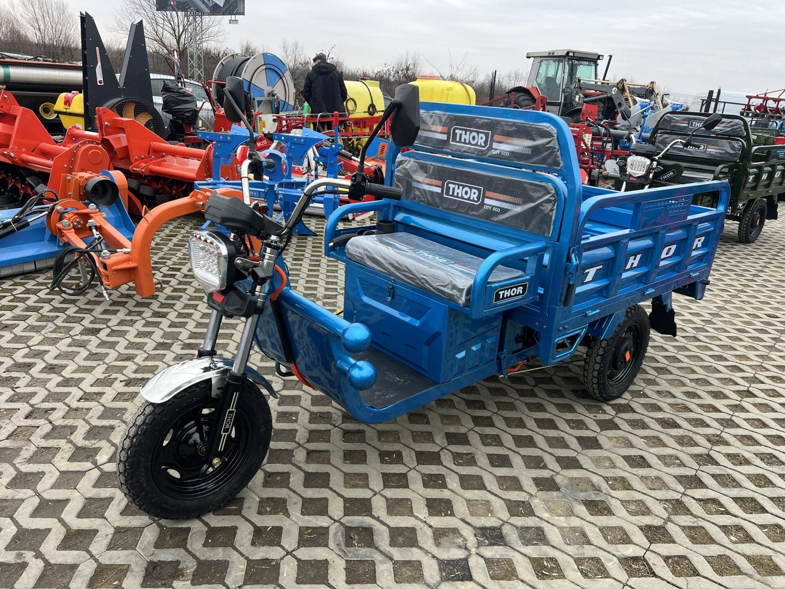 Triciclu electric 1000W Thor CITY ECO2 albastru fara permis 60V20Ah 25km/h TRANSPORT GRATUIT - imagine 7