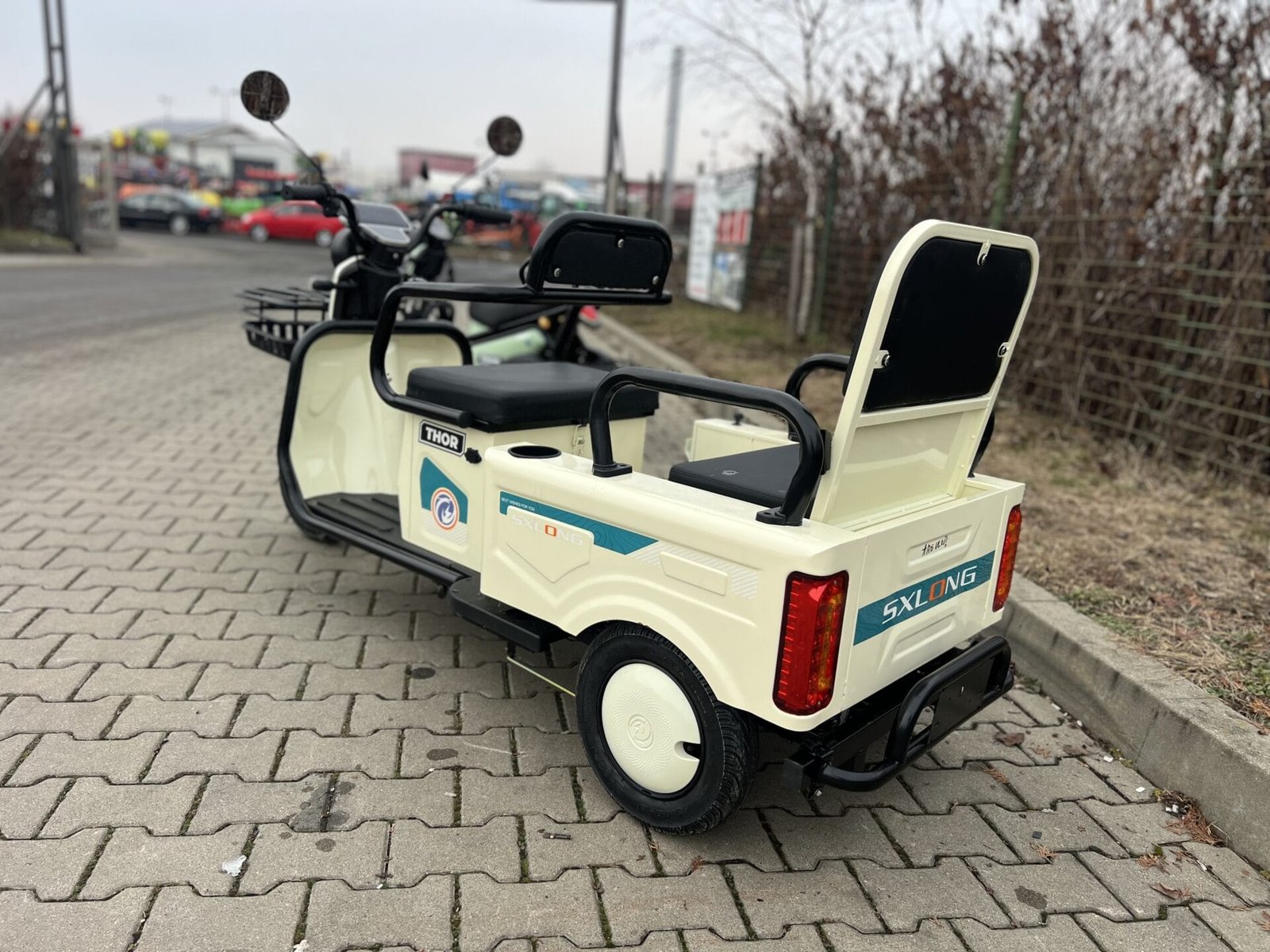 Triciclu electric 600W Thor SX LONG alb fara permis 48V20Ah 25km/h TRANSPORT GRATUIT - imagine 10