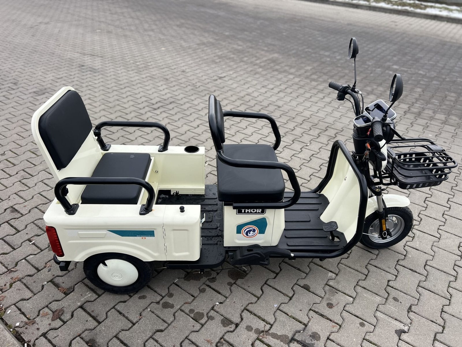 Triciclu electric 600W Thor SX LONG alb fara permis 48V20Ah 25km/h TRANSPORT GRATUIT - imagine 12