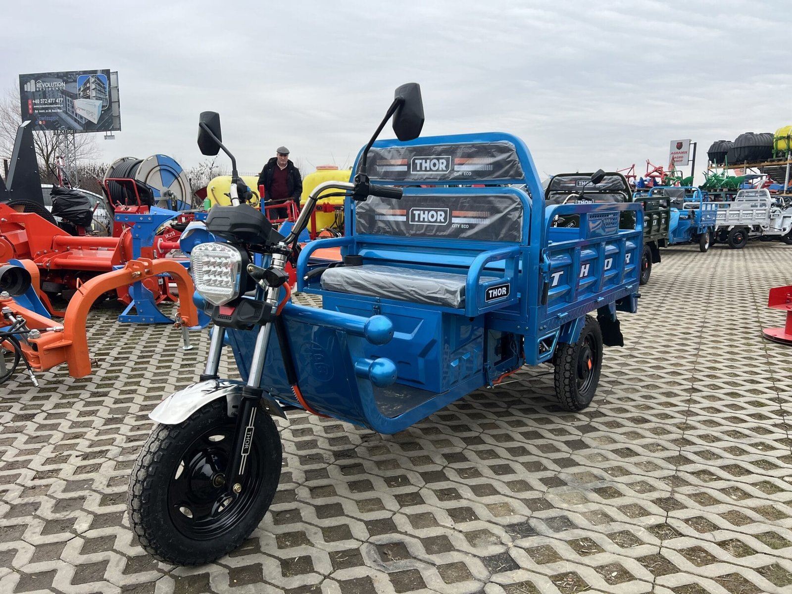 Triciclu electric 1000W Thor CITY ECO2 albastru fara permis 60V20Ah 25km/h TRANSPORT GRATUIT - imagine 8