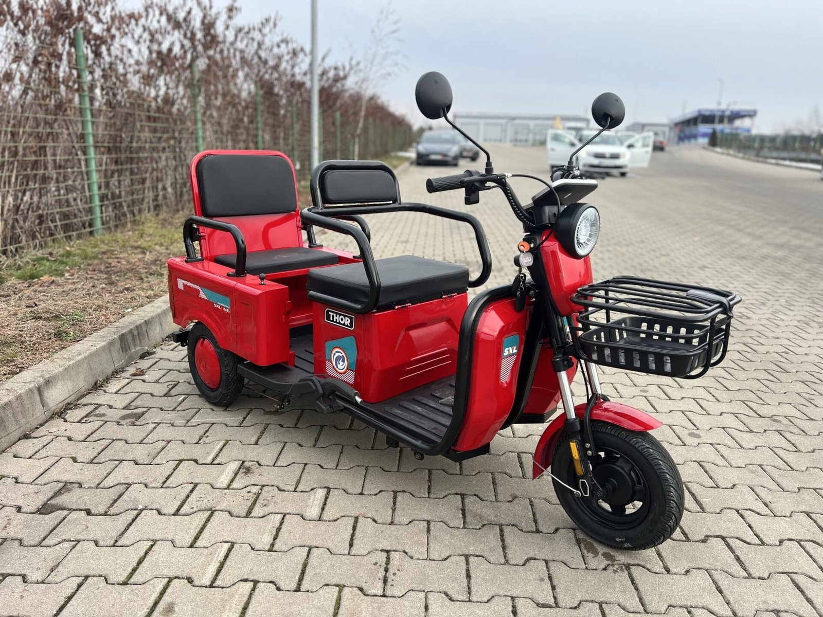 Triciclu electric 600W Thor SX LONG rosu fara permis 48V20Ah 25km/h TRANSPORT GRATUIT - imagine 15