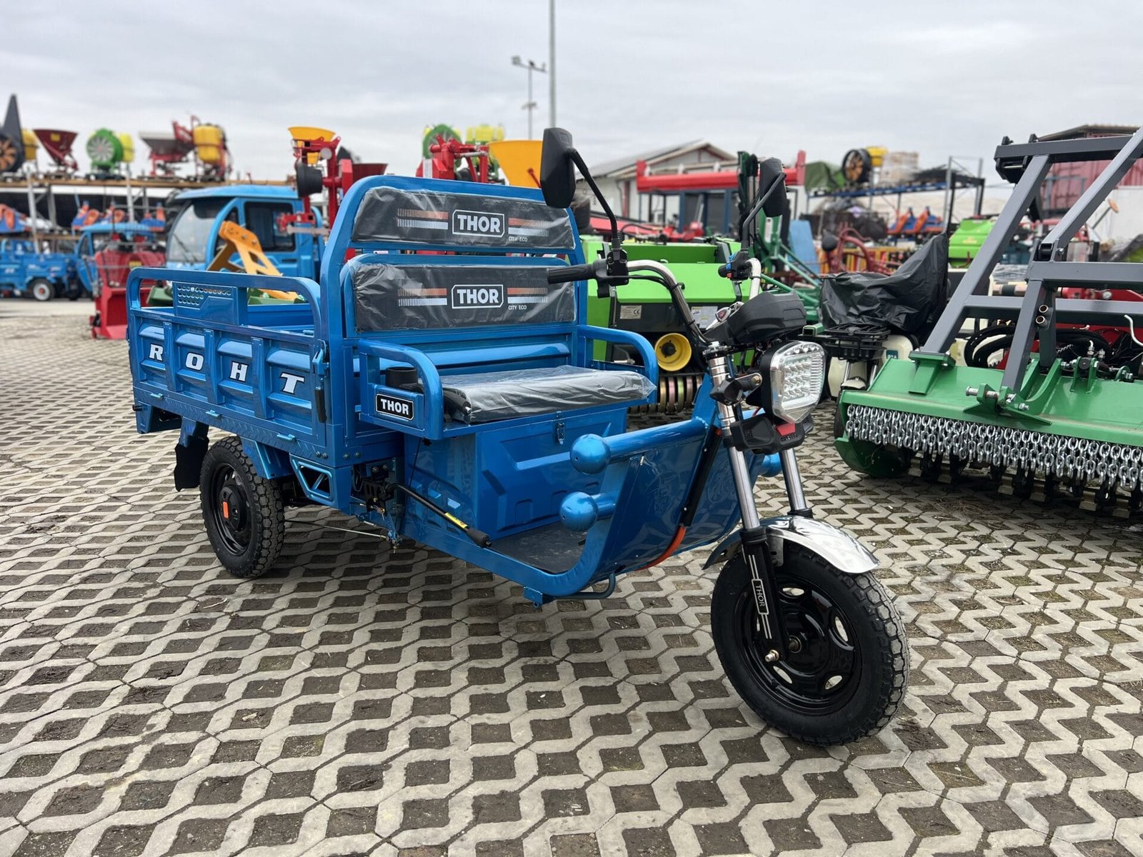 Triciclu electric 1000W Thor CITY ECO2 albastru fara permis 60V20Ah 25km/h TRANSPORT GRATUIT - imagine 9