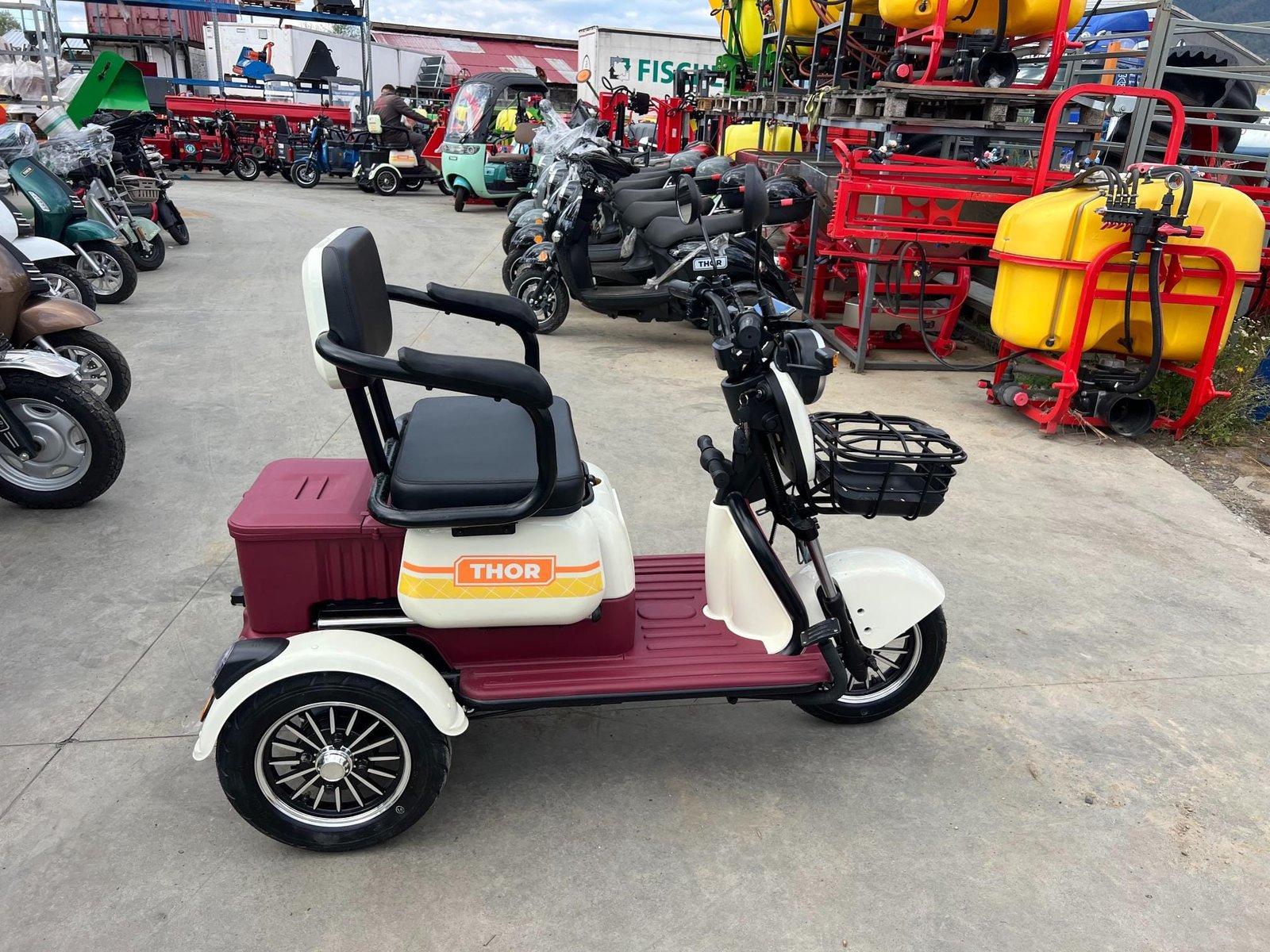 Triciclu electric 1000W Thor SXL PRO rosu-alb fara permis 60V20Ah 25km/h TRANSPORT GRATUIT - imagine 10