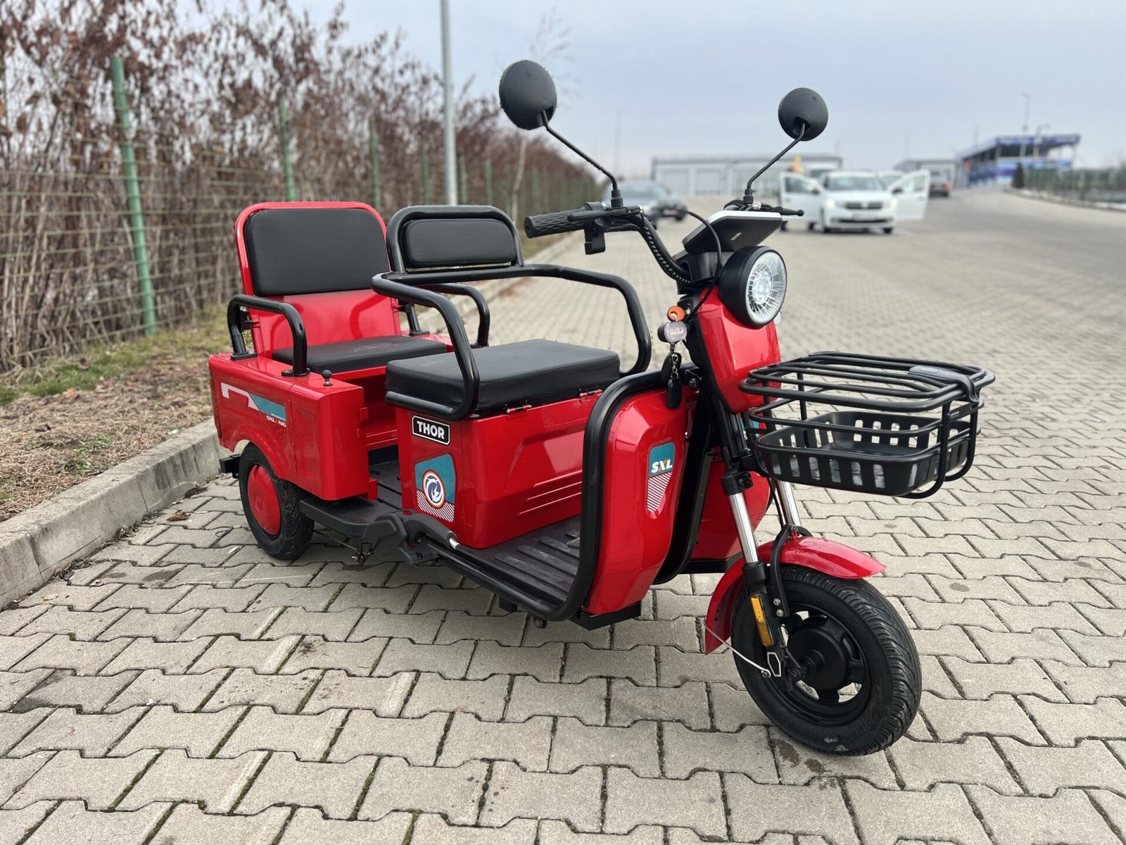 Triciclu electric 600W Thor SX LONG rosu fara permis 48V20Ah 25km/h TRANSPORT GRATUIT - imagine 16